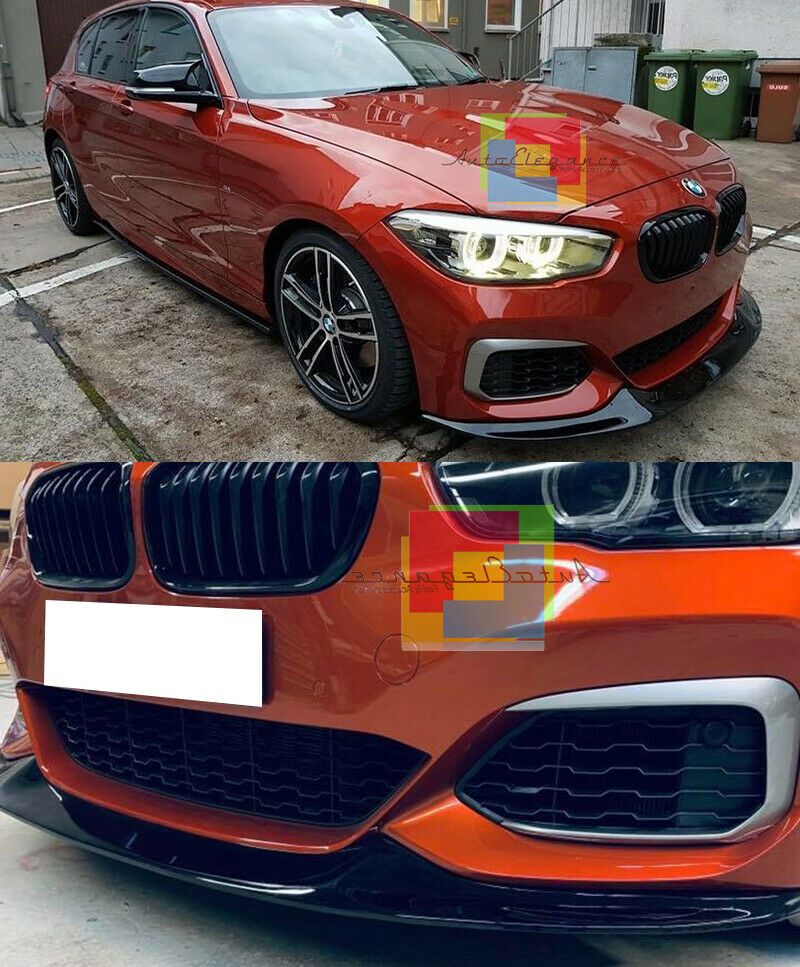 AUTOELEGANCETUNING - AUTOELEGANCETUNING - BMW SERIE 1 F20 F21 M SPORT LCI  SPLITTER PARAURTI ANTERIORE NERO LUCIDO