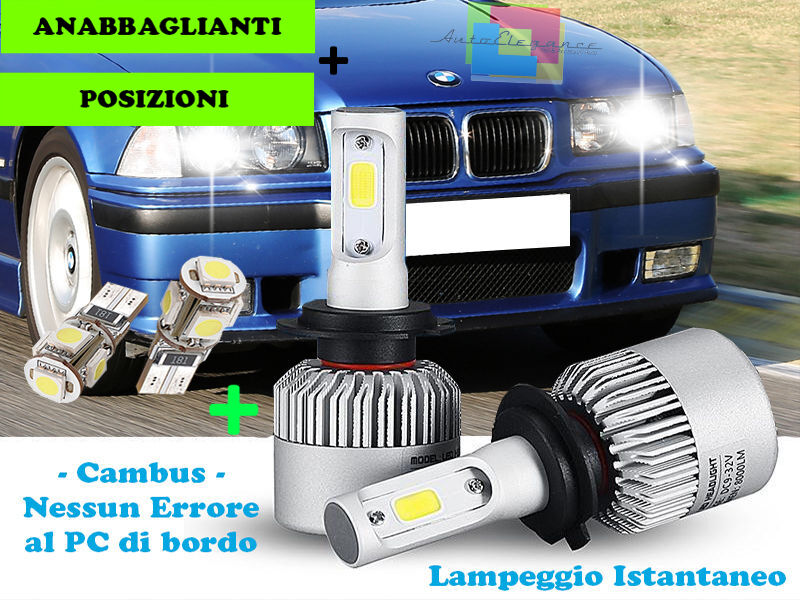 LAMPADE ANABBAGLIANTI CREE LED + T10 POSIZIONI PER BMW SERIE 3 E36 COUPE 92-99
