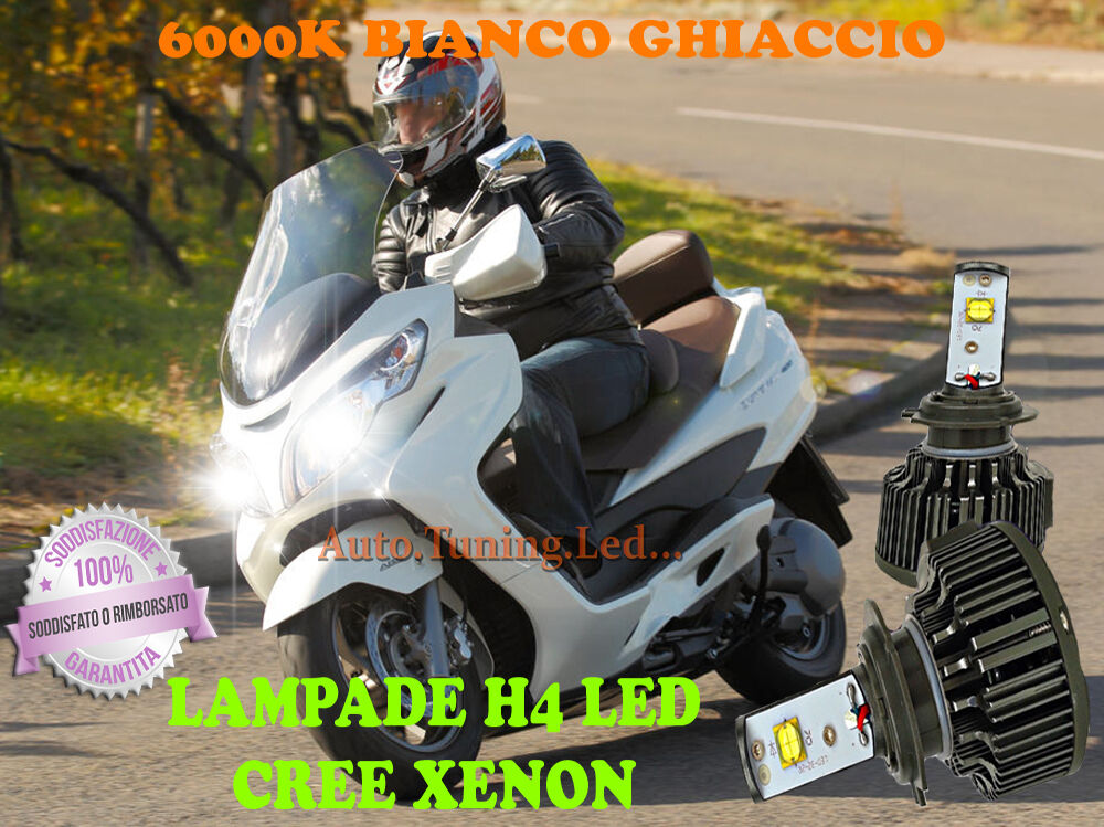 SUZUKI BURGMAN 400 TWO LAMPS H4 CREE XENON PURE WHITE 6000K FAST