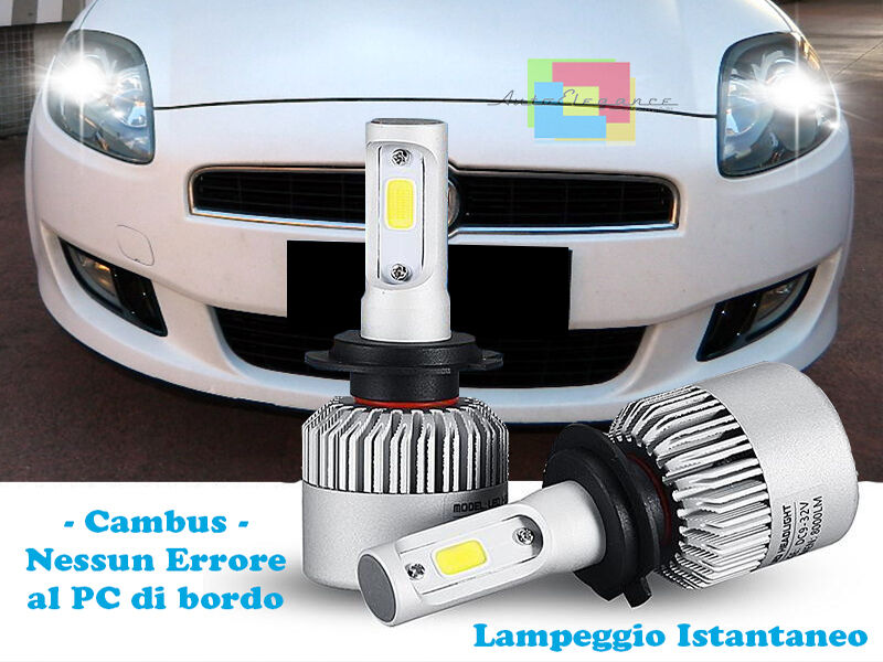LAMPADE ANABBAGLIANTI LED FIAT BRAVO 2007+ LAMPEGGIO ISTANTANEO 6000K