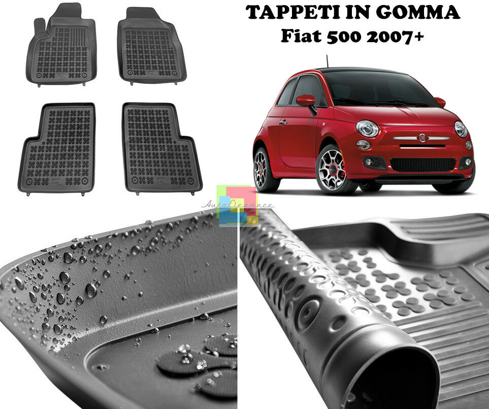 FIAT 500 2007 ONWARDS RUBBER CAR MATS - TOP QUALITY MATS -1-