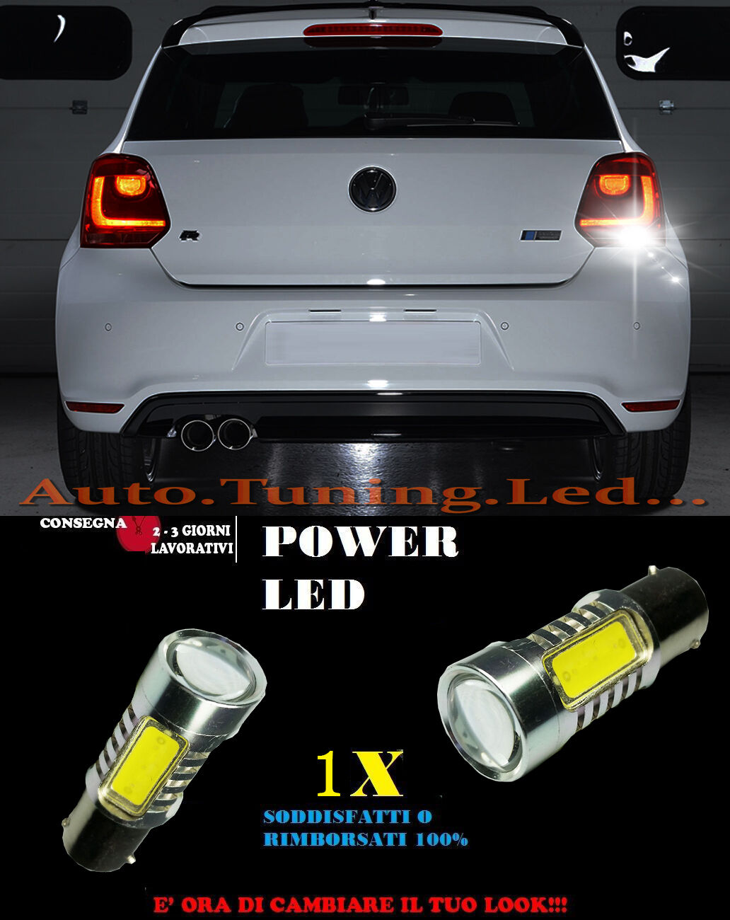 VW POLO 6R 6000K LED REVERSING LIGHT P21W BA15S CANBUS NO ERROR