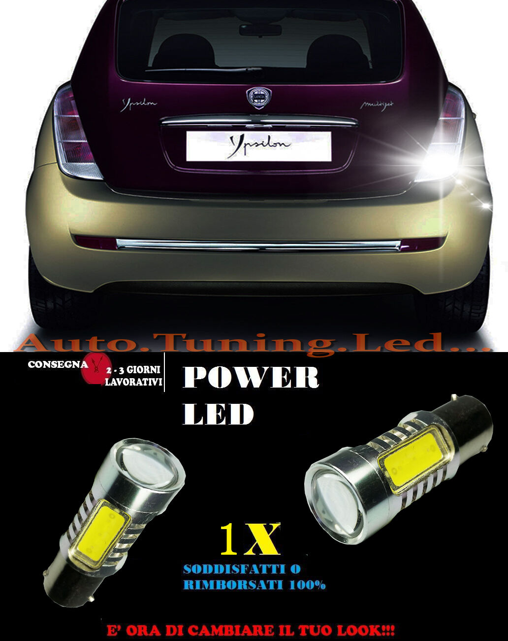 LANCIA Y YPSILON 6000K LAMPADA RETROMARCIA A LED P21W BA15S CANBUS NO ERROR