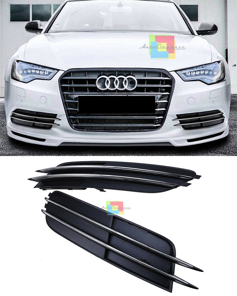 FOG LIGHT GRILLS CHROME PROFILE AUDI A6 4G C7 2011-2014