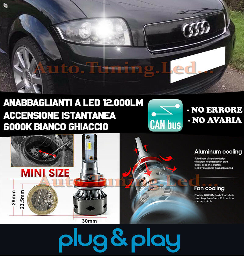 AUDI A2 2000-2005 INSTANT NO FAILURE LED LOW BEAM HEADLIGHTS 12,000LM