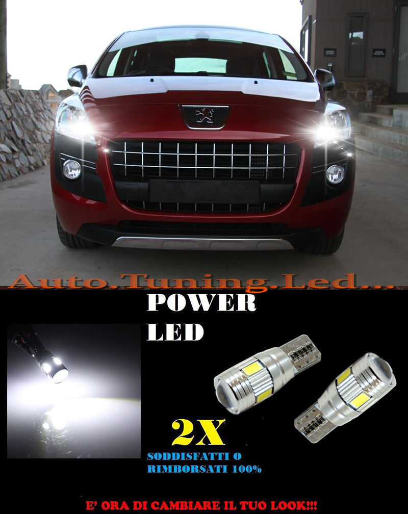 LUCI POSIZIONE PEUGEOT 3008 CANBUS T10 BIANCO 6 LED SUPER QUALITA