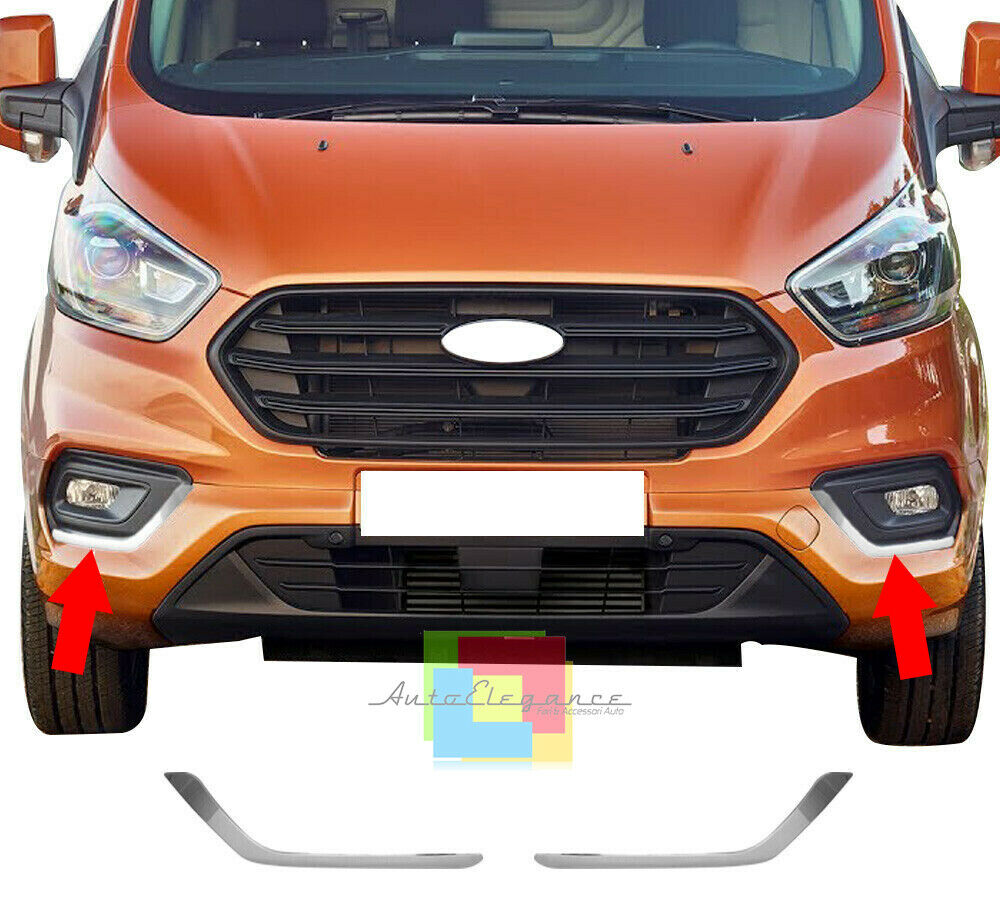 FORD TRANSIT TOURNEO CUSTOM MODANATURE ANTERIORI FENDINEBBIA CROMATA ADESIVA