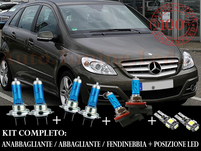 MERCEDES CLASSE B W245 SET COMPLETO LAMPADE BLU XENON + POSIZIONE A LED