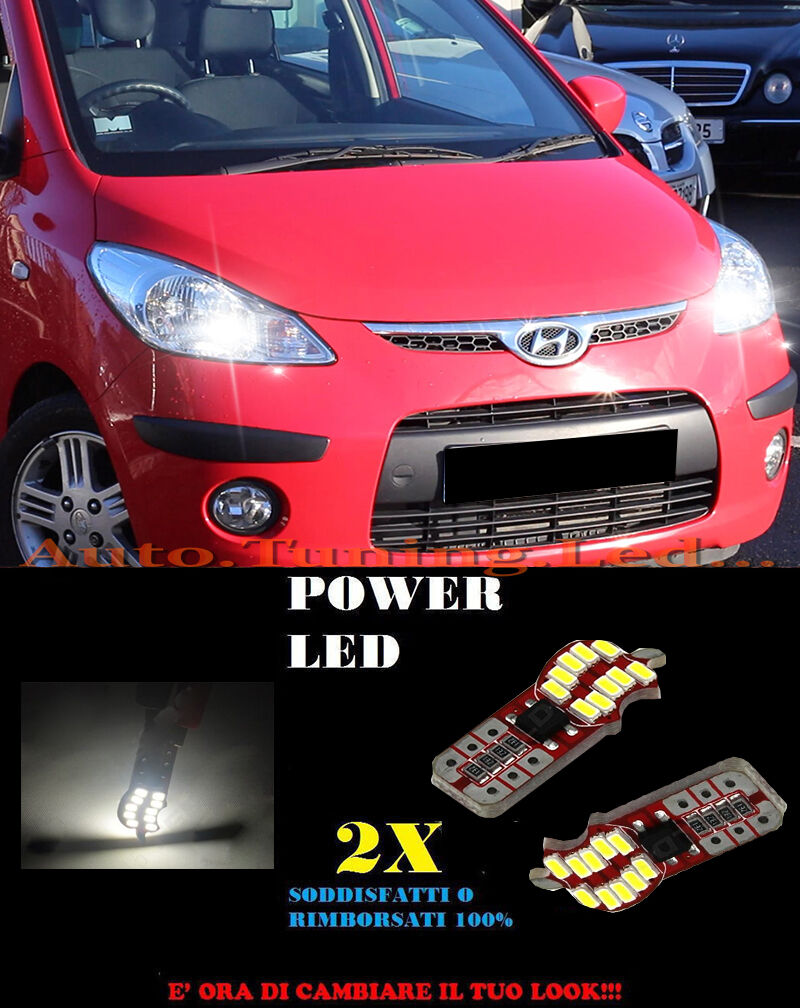 LUCI POSIZIONE HYUNDAI i10 2008-2012 CANBUS T10 BIANCO 20 LED SUPER QUALITA