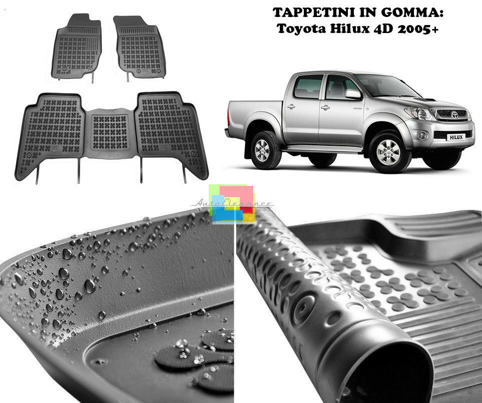 Toyota Hilux 4D 2005 IN POI TAPPETINI AUTO IN GOMMA - TAPPETI TOP QUALITA -1