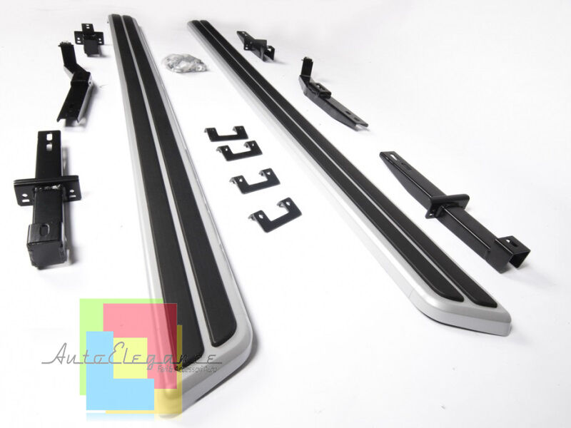 VW TOUAREG 7L 2003-2010 PEDANE LATERALI SOTTOPORTA IN ALLUMINIO E PVC