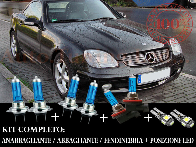 MERCEDES SLK R170 COMPLETE SET BLUE XENON LAMPS + LED POSITION