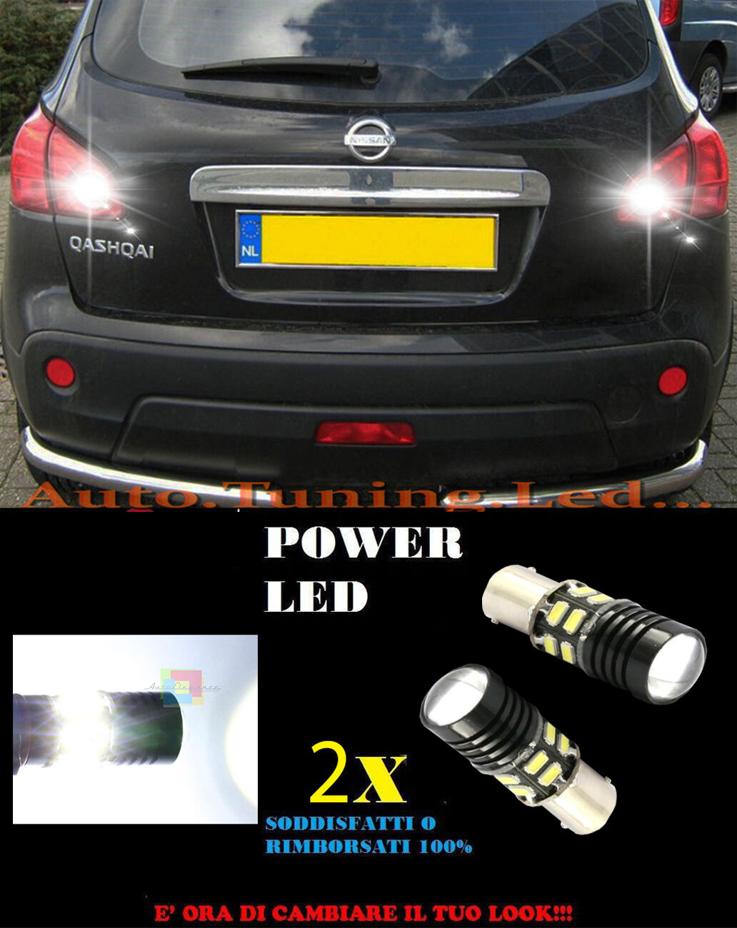 LAMPADE RETROMARCIA A LED P21W BA15 NISSAN QASHQAI 6000K CANBUS NO ERROR