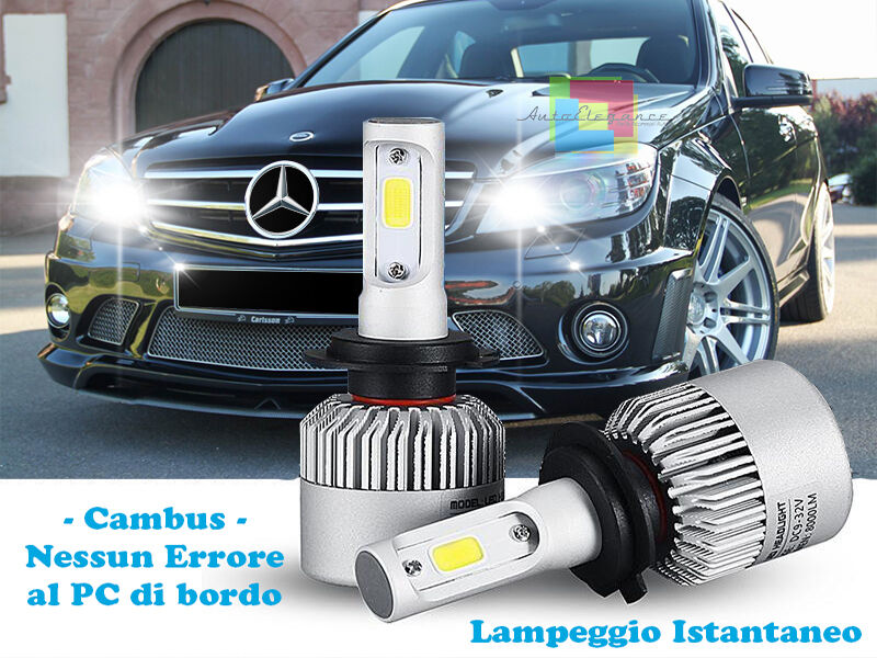 LAMPADE ABBAGLIANTI LED MERCEDES CLASSE C W204 LAMPEGGIO ISTANTANEO 6000K