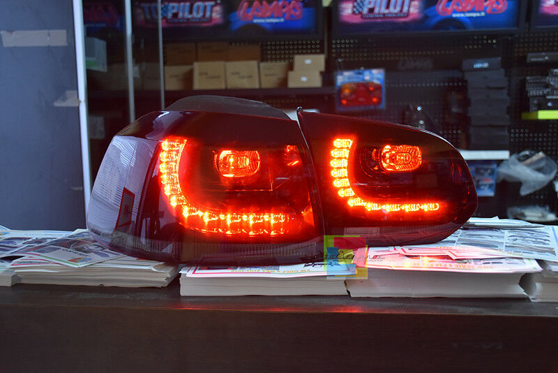 VW GOLF 6 2008-2012 GTI LED REAR LIGHTS RED SMOKE TURN LIGHTS .-