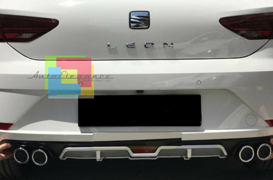 DIFFUSER FOR SEAT LEON 5F UNDER REAR BUMPER FOUR TERMINALS ABS -