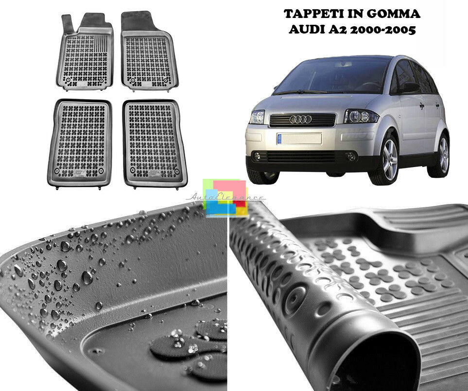 AUDI A2 2000-2005 TAPPETINI AUTO IN GOMMA - TAPPETI TOP QUALITA -1- AUTOELEGANCERICAMBI