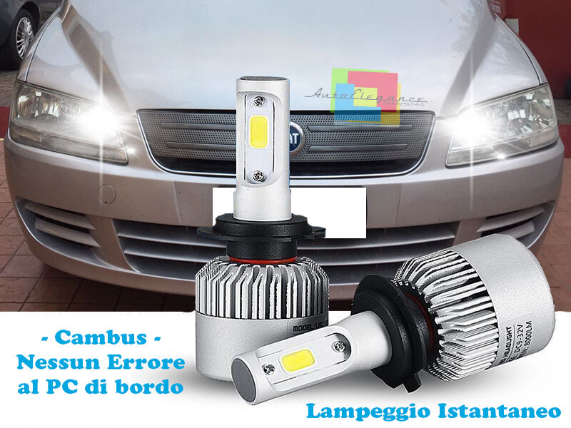 LAMPADE ABBAGLIANTI LED FIAT MULTIPLA 1999-2010 LAMPEGGIO ISTANTANEO 6000K CREE