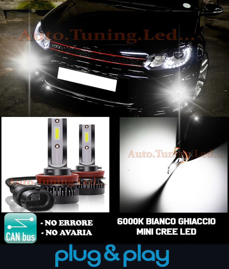 LAMPADE FENDINEBBIA A LED CREE VW GOLF 6 VI CAMBUS BIANCO GHIACCIO 8000LM
