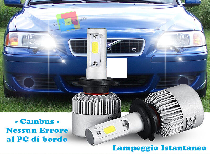 LAMPADE ABBAGLIANTI LED VOLVO V70 2000-2007 LAMPEGGIO ISTANTANEO 6000K