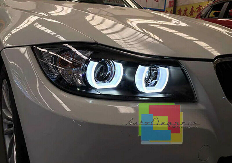 ANGEL EYE HEADLIGHTS BMW 3 SERIES E90 E91 04-11 LED HEADLIGHTS + LOW BEAM