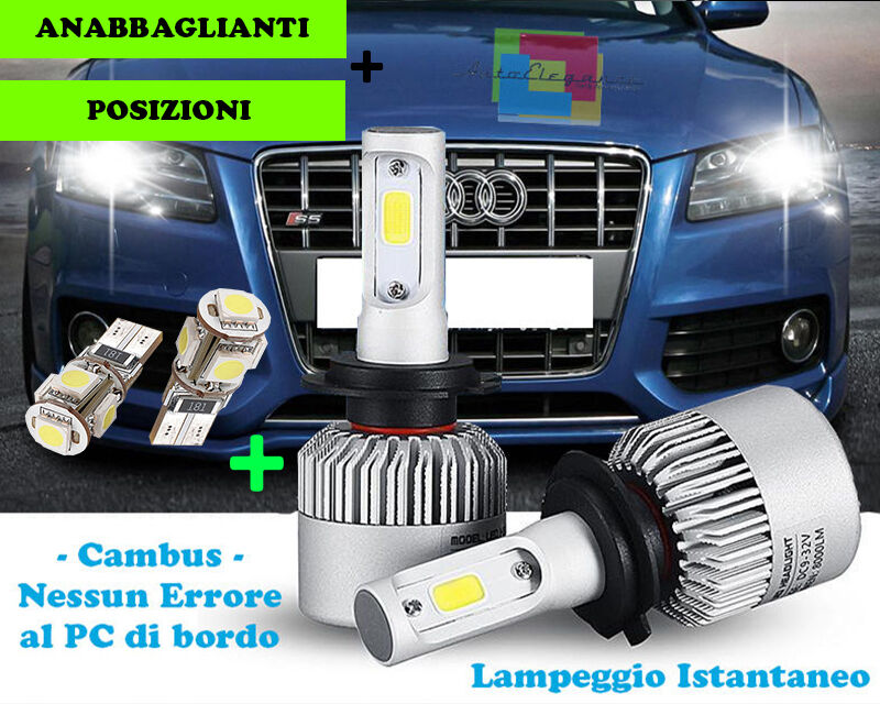 LED LOW BEAM LAMPS + POSITIONS T10 FOR AUDI A5 S5 2007-2011 CREE