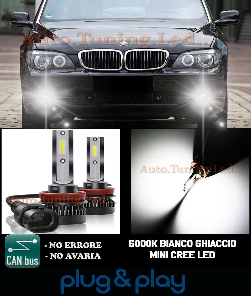 LAMPADE FENDINEBBIA A LED CREE BMW SERIE 7 E65 E66 CAMBUS BIANCO GHIACCIO 8000LM