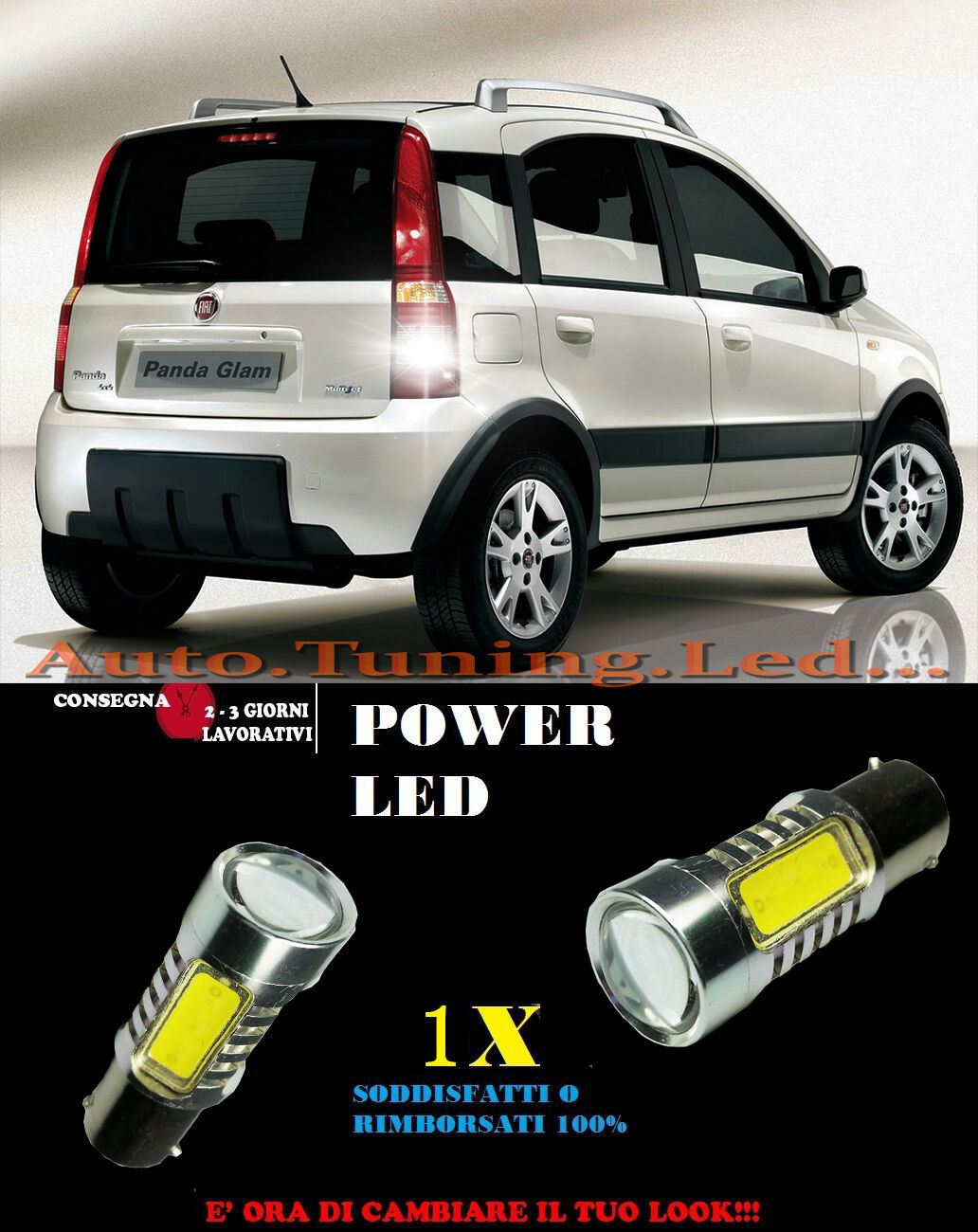 FIAT PANDA 6000K LED REVERSING LIGHT P21W BA15S CANBUS NO ERROR