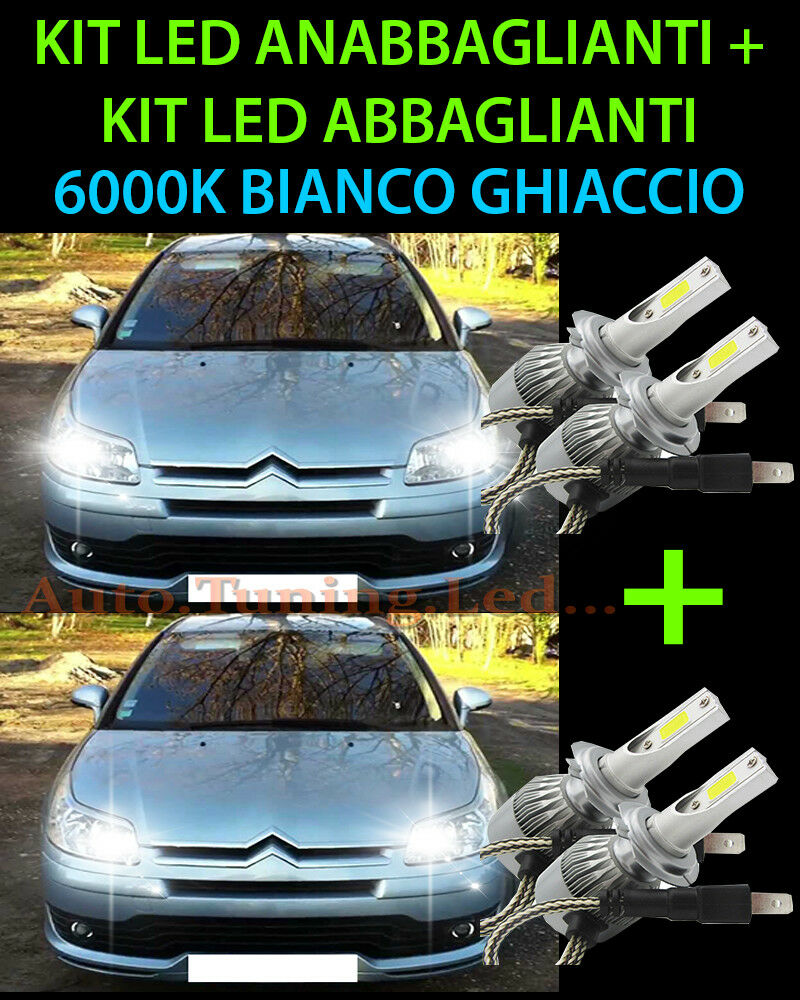KIT LED LAMPADE ABBAGLIANTI & ANABBAGLIANTI PER CITROEN C4 2004-2010 -.