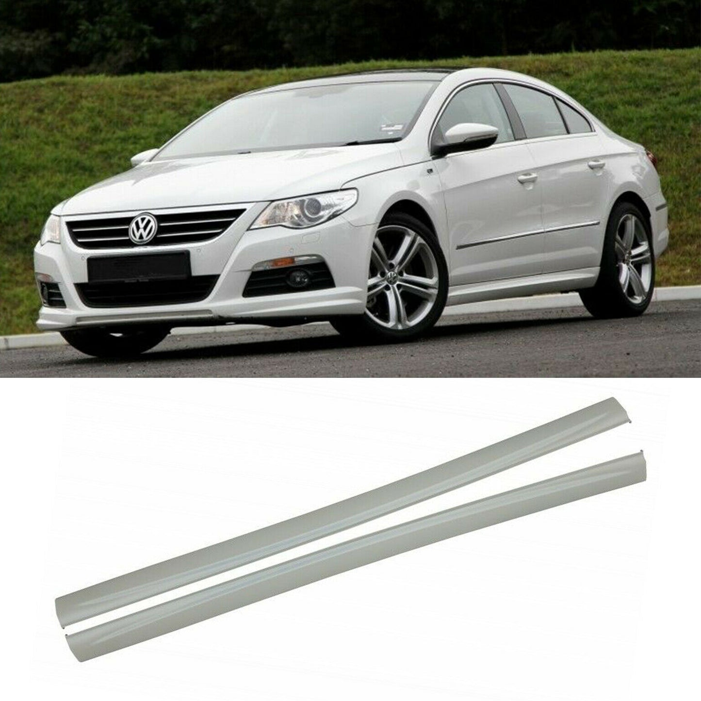 MINIGONNE LATERALI VW PASSAT CC 2008-2017 SOTTO PORTA DESIGN RLINE ABS / PLASTIC
