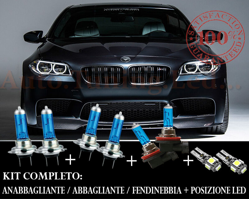 BMW SERIE 5 F10 F11 SET COMPLETO LAMPADE BLU XENON + POSIZIONE A LED AUTOELEGANCERICAMBI