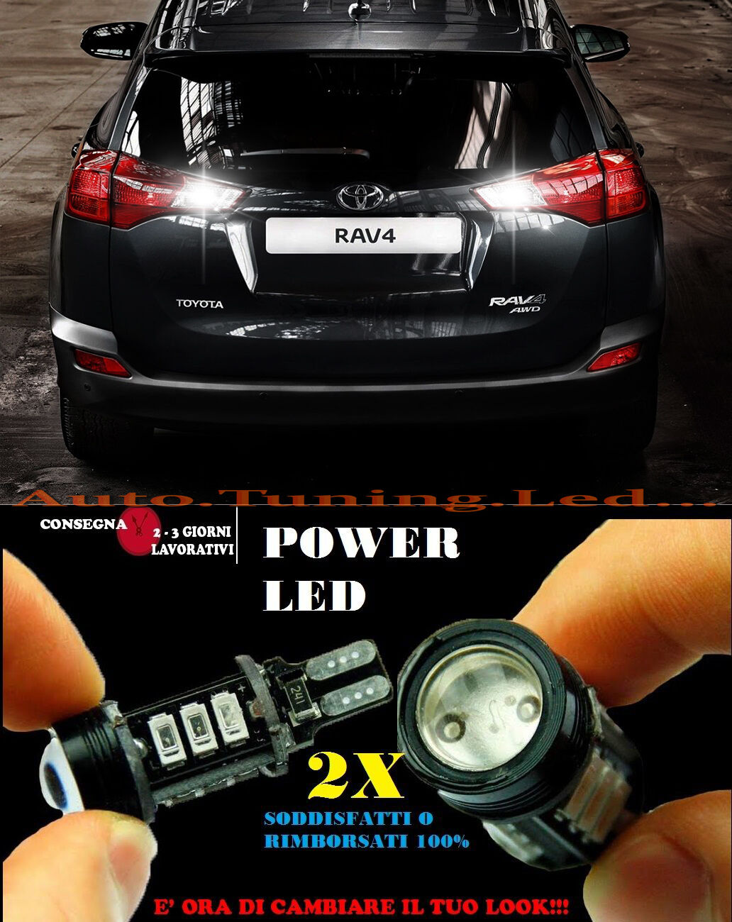 TOYOTA RAV 4 IV 6000K LAMPADE RETROMARCIA A LED T15 W16W CANBUS NO ERROR