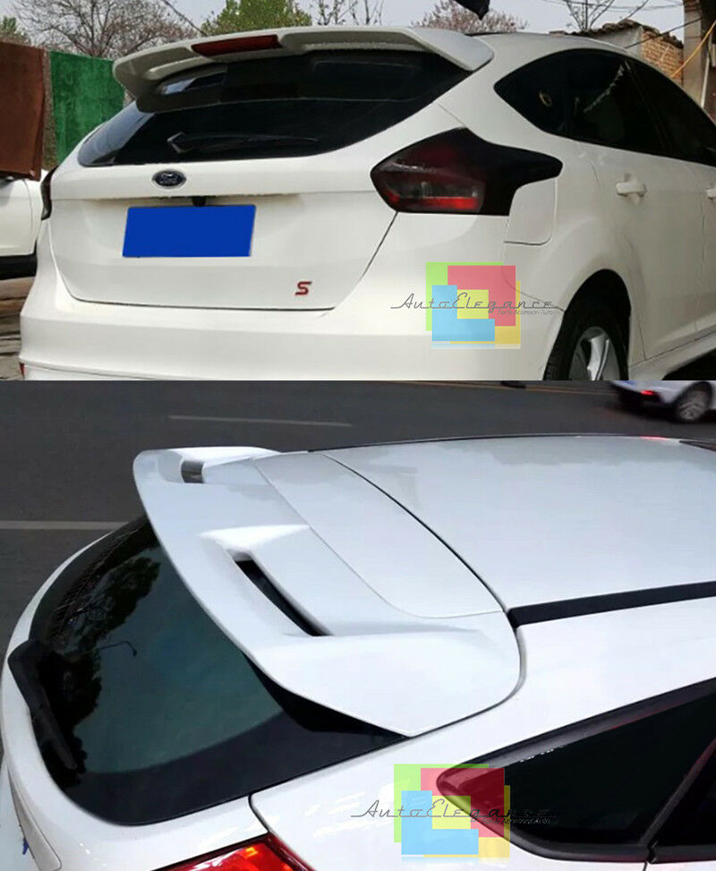 REAR ROOF SPOILER WHITE FORD FOCUS MK3 5 DOOR 2011-2015 ST LOOK -