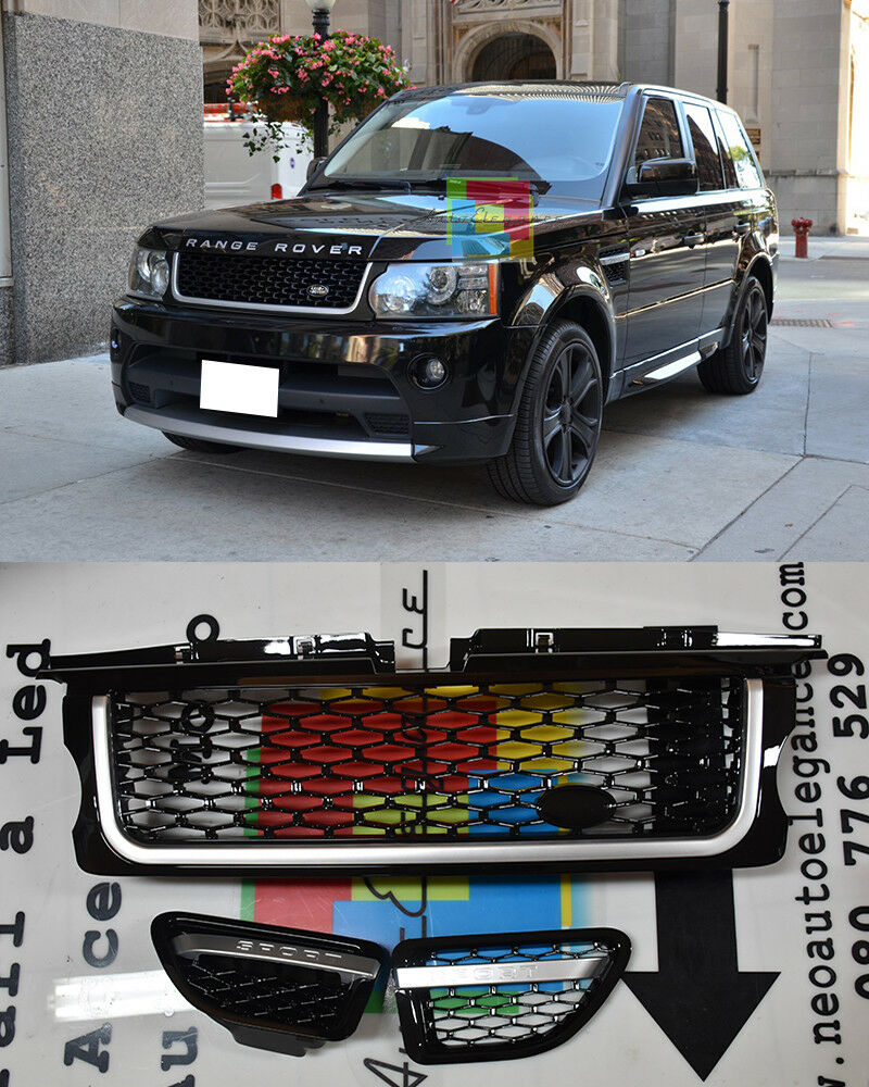 FRONT GRILLE + SIDE PANELS AUTOBIOGRAPHY BLACK FOR RANGE ROVER SPORT 05-08