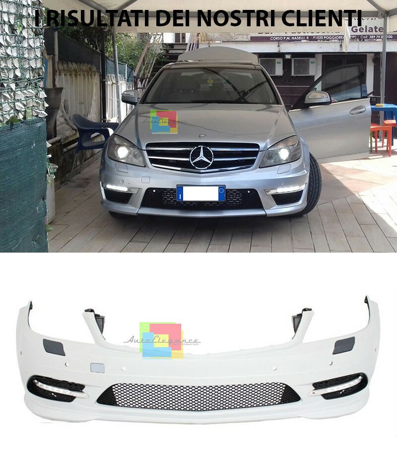AMG LIFT FRONT BUMPER WITH LED DAYTIME LIGHTS FOR MERCEDES C W204 S204 2007-2014