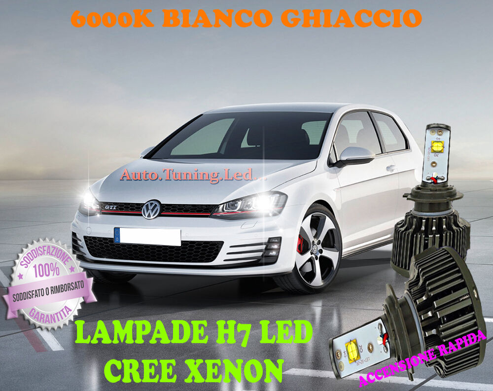 VW GOLF MK7 VII LAMPADE H7 CREE XENON ANABBAGLIANTE 6000K BIANCO PURO - GOLF