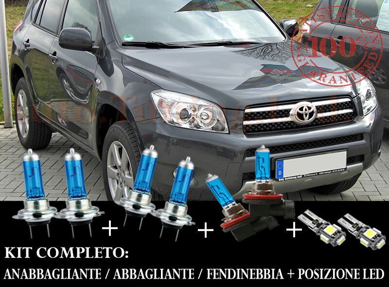 TOYOTA RAV 4 2005-2011 SET COMPLETO LAMPADE BLU XENON + POSIZIONE A LED