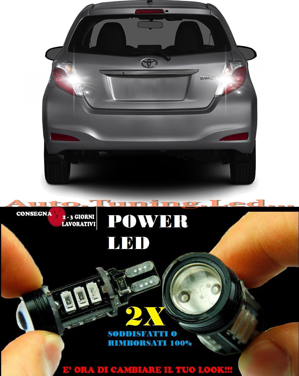 TOYOTA YARIS III 6000K LED REVERSING LIGHTS T15 W16W CANBUS NO ERROR