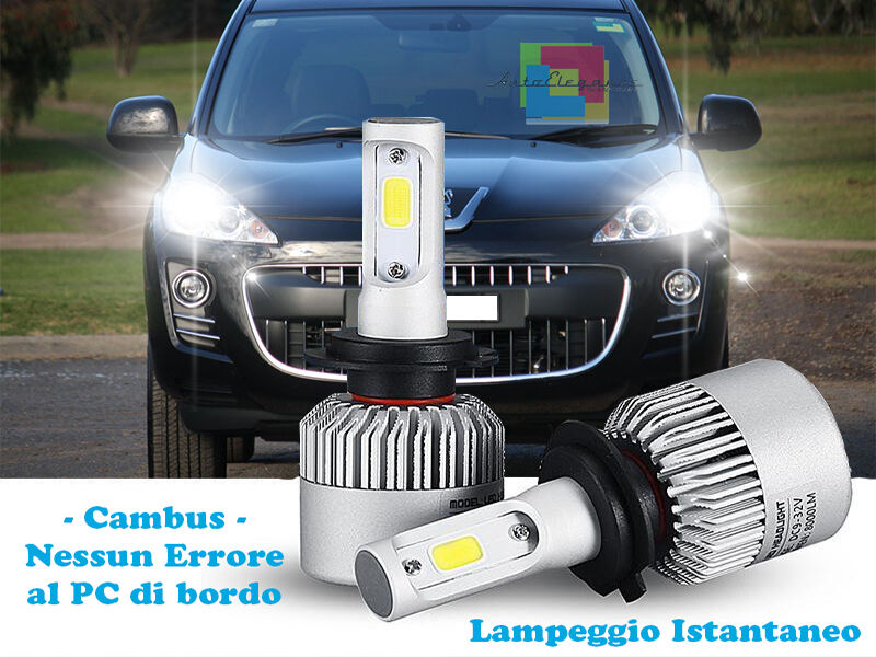LED LOW BEAM HEADLIGHTS PEUGEOT 4007 INSTANT FLASH 6000K