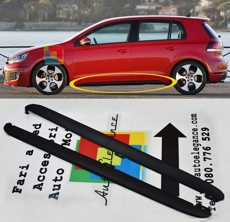 MINIGONNE LATERALI VW GOLF 6 2008-2012 - SPOILER SOTTOPORTA LOOK GTI -
