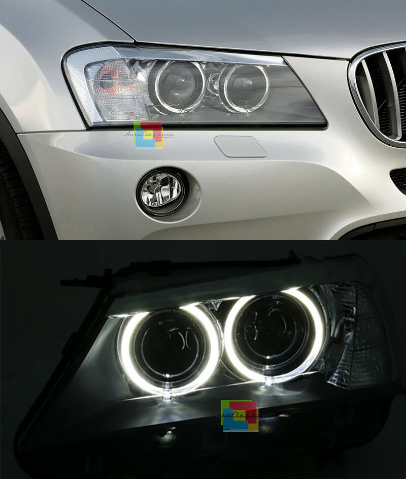 FARI ANTERIORI ANGEL EYES LED BMW X3 F25 2010-2014 FANALI H9 XENON LOOK