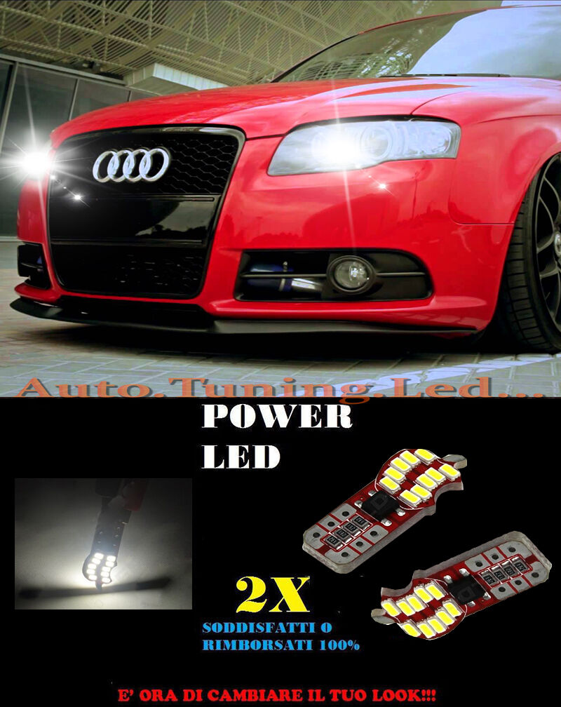 LUCI POSIZIONE AUDI A4 B7 04-07 CANBUS T10 BIANCO 20 LED SUPER QUALITA