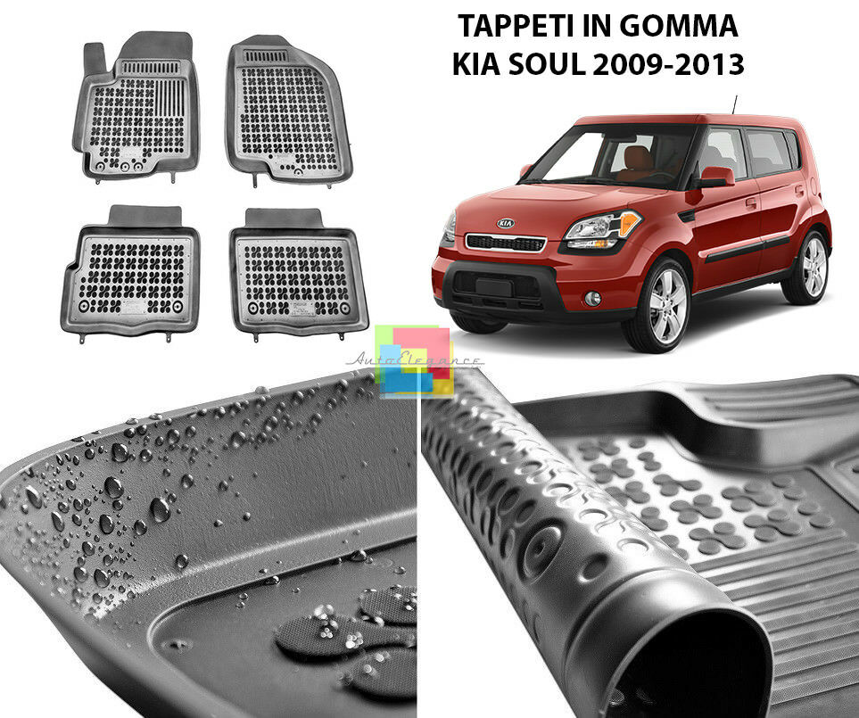 KIA SOUL 2009-2013 RUBBER CAR MATS - TOP QUALITY MATS -1-