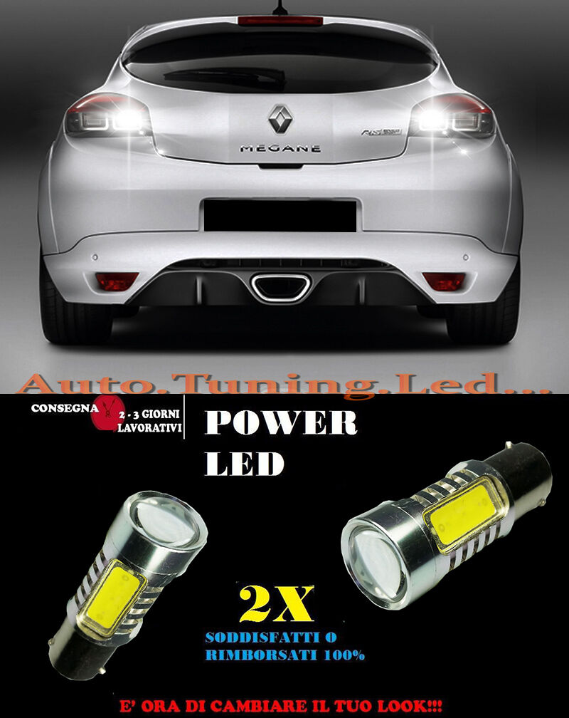 RENAULT MEGANE 3 6000K LAMPADE RETROMARCIA A LED P21W BA15 CANBUS NO ERROR