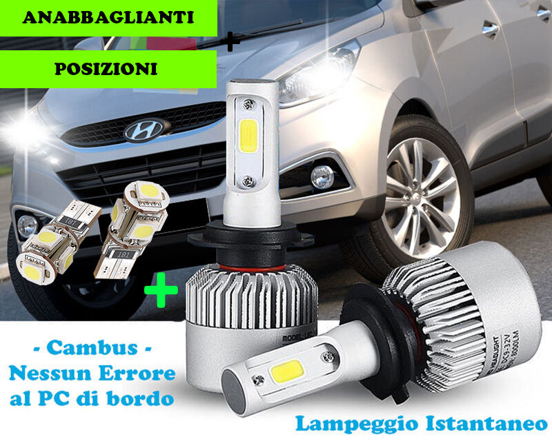 LED LOW BEAM LAMPS + POSITIONS T10 FOR HYUNDAI IX35 2010-2013 CREE