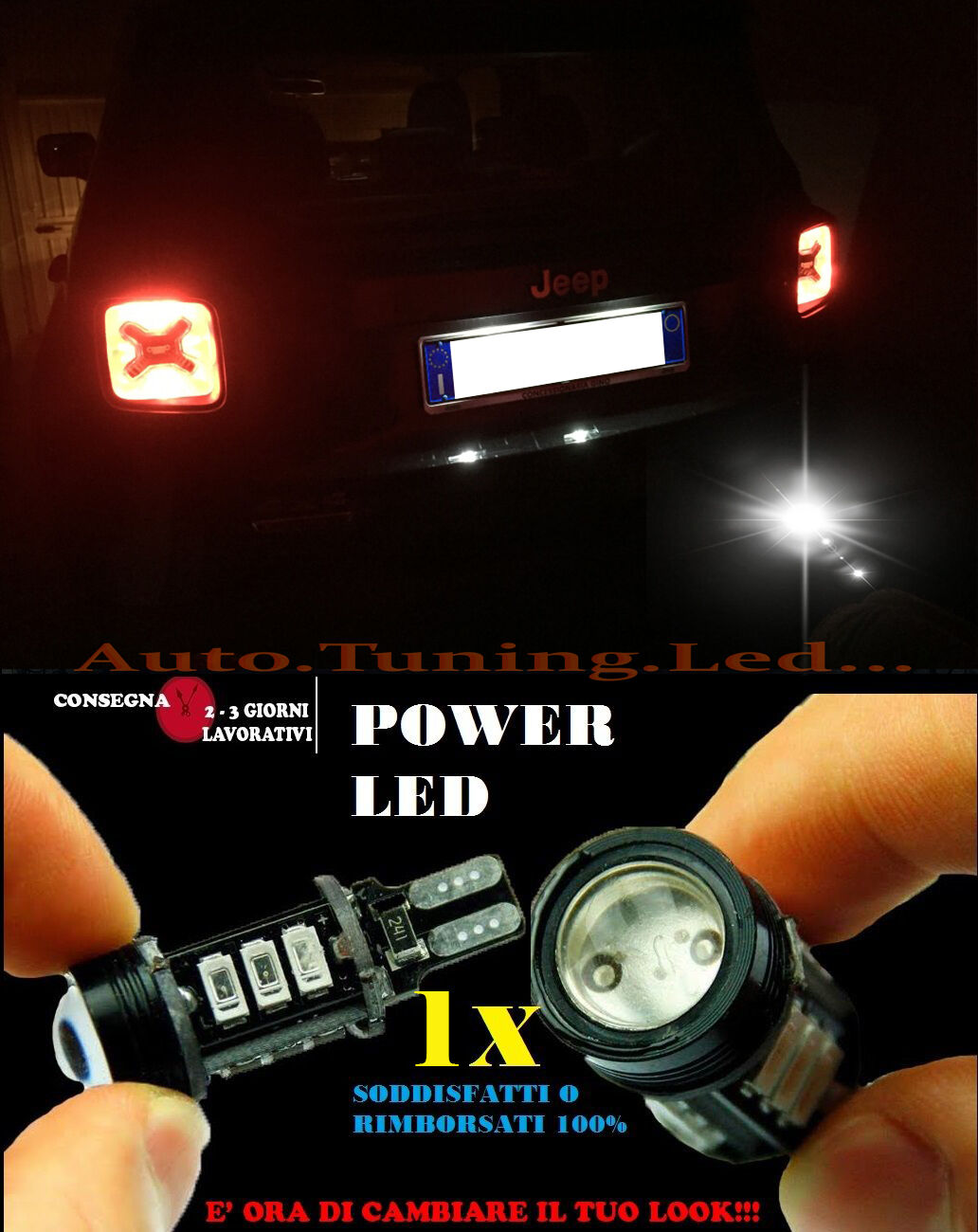 JEEP RENEGADE 6000K LAMPADA RETROMARCIA A LED T15 W16W CANBUS NO ERROR