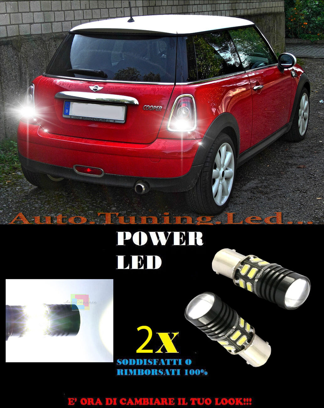 LAMPADE RETROMARCIA A LED P21W BA15 MINI R56 COOPER ONE 6000K CANBUS NO ERROR