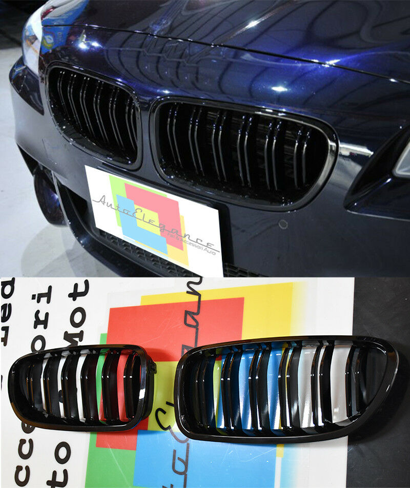 MASCHERINE DOPPIA STRISCIA - BMW SERIE 5 F10 F11 2010+ GRIGLIE ANTERIORI NERE M5
