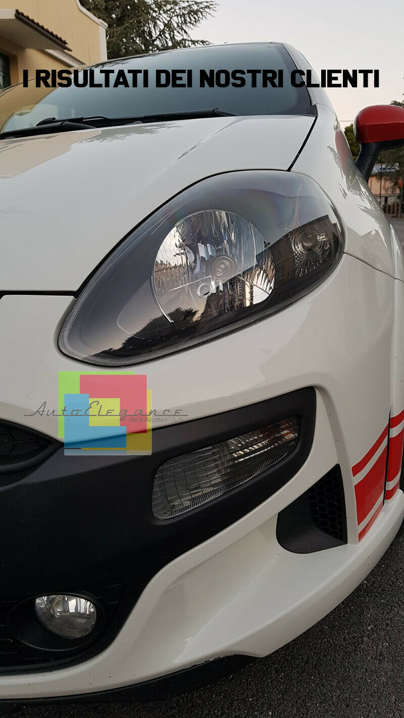 HEADLIGHTS FIAT PUNTO EVO 2009-2011 H4 TWO-TONE BLACK / GREY HEADLIGHTS .-