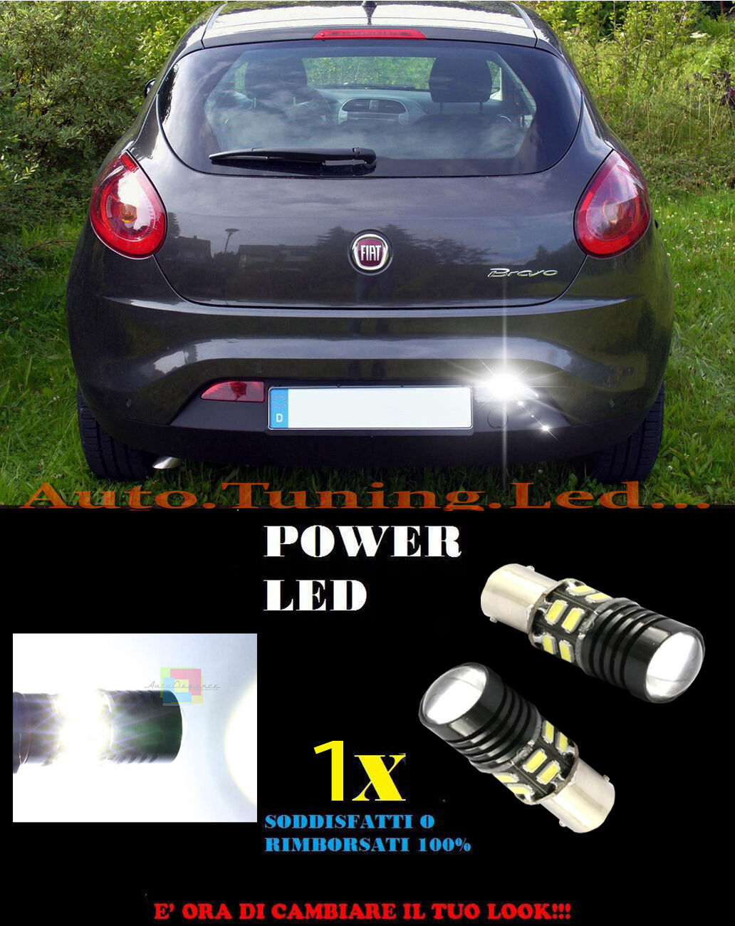LED REVERSING LIGHT P21W BA15 FIAT BRAVO 6000K CANBUS NO ERROR